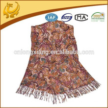 Own Factory Manufacturing Jacquard Style 100% Wool Lady Shawl Latest Stole